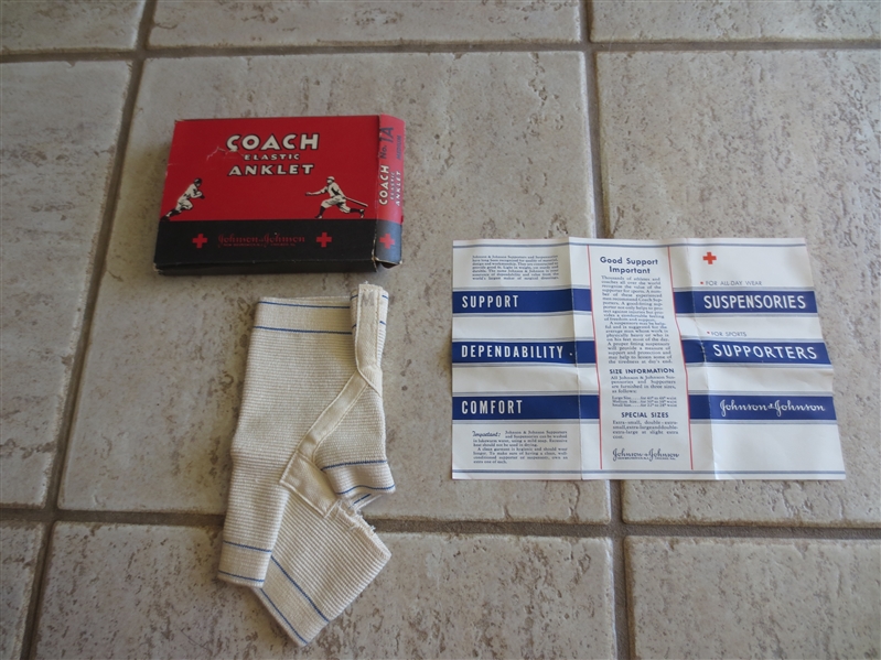 Circa 1910 Coach Elastic Anklet Brace and Box with Honus Wagner Icon  NEAT!