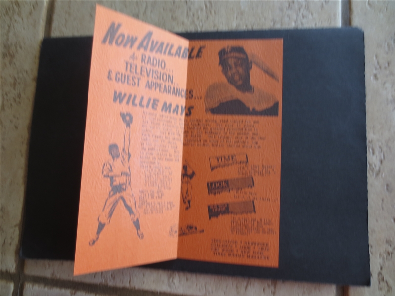 1950's Amazin' Willie Mays New York Giants Illustrated Advertising Brochure