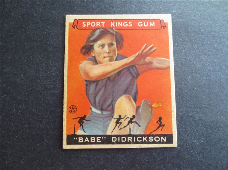 1933 Sport Kings Goudey Babe Didrickson Track Card