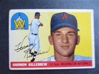 1955 Topps Harmon Killebrew Rookie Baseball Card #124 in affordable condition with nice color and no creases!  !  Hall of Famer