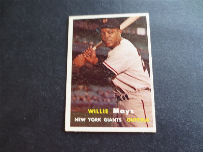 1957 Topps Willie Mays Baseball Card #10 in Great Shape!