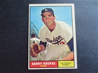 1961 Topps Sandy Koufax Baseball Card #344 in Beautiful Shape but off-center