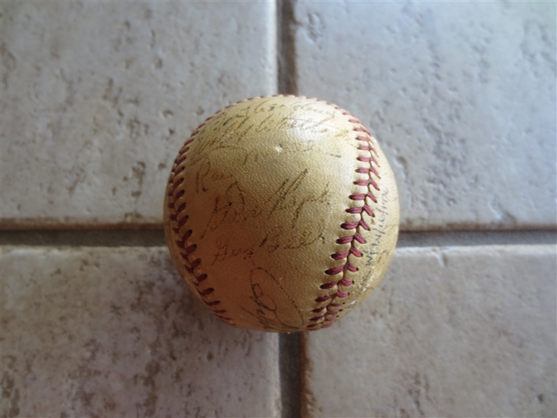 Autographed 1950 Pittsburgh Pirates Team Baseball with 26 signatures including Ralph Kiner