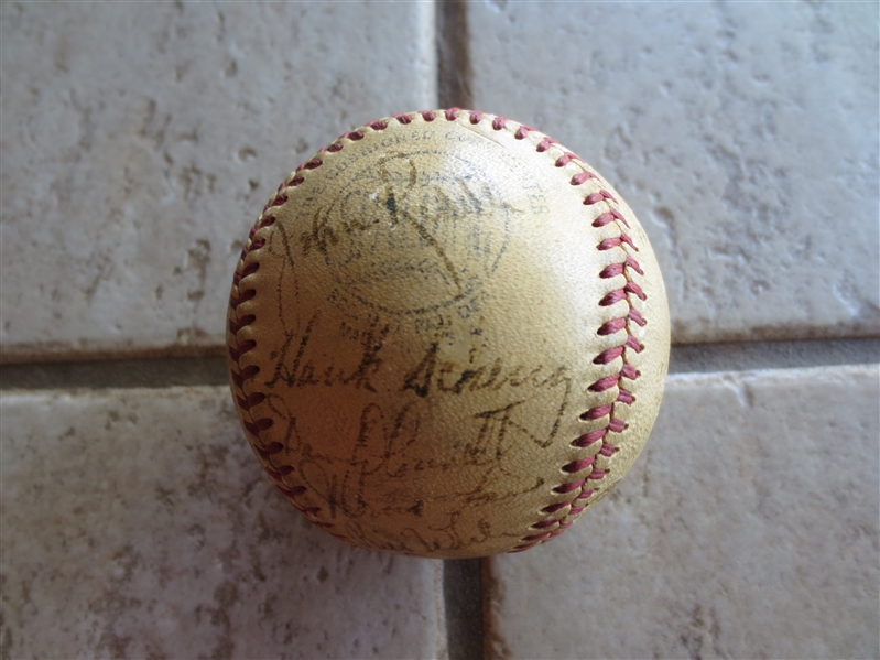 Autographed 1950 Pittsburgh Pirates Team Baseball with 26 signatures including Ralph Kiner