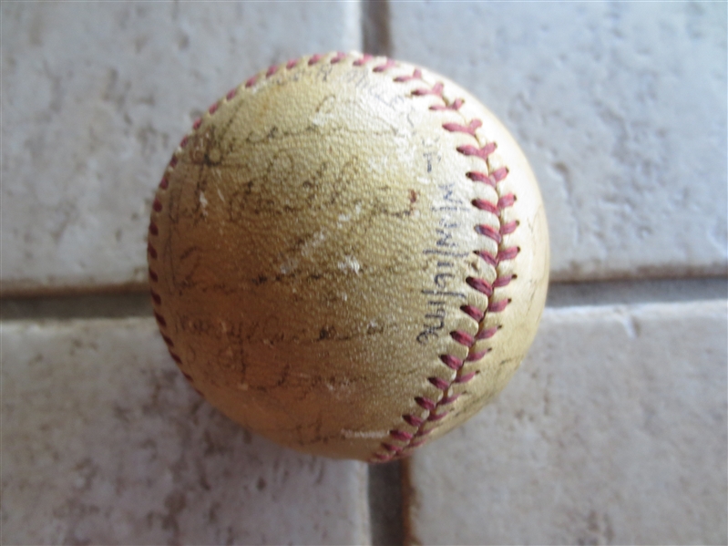 Autographed 1950 Pittsburgh Pirates Team Baseball with 26 signatures including Ralph Kiner