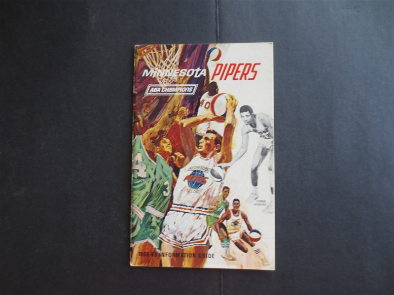 1968-69 Minnesota Pipers ABA Basketball Media Guide  Connie Hawkins