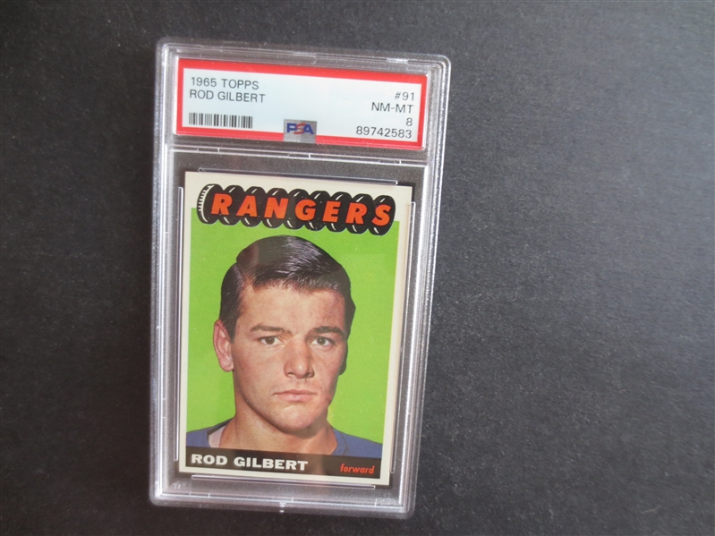 1965 Topps Rod Gilbert PSA 8 NMT-MT Hockey Card #91