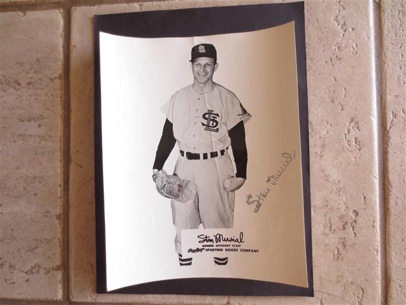 Autographed Stan Musial 1950's-70's Rawlings Advisory Staff Photo  WOW!