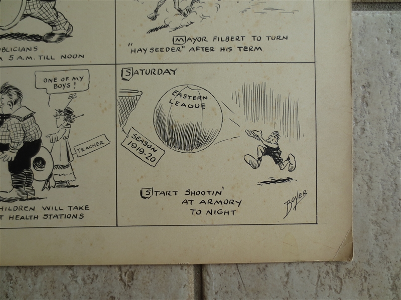 1919 Eastern Pro Basketball League Pen and Ink Illustration Reading Bears by Frank Boyer 14 x 17  Neat!