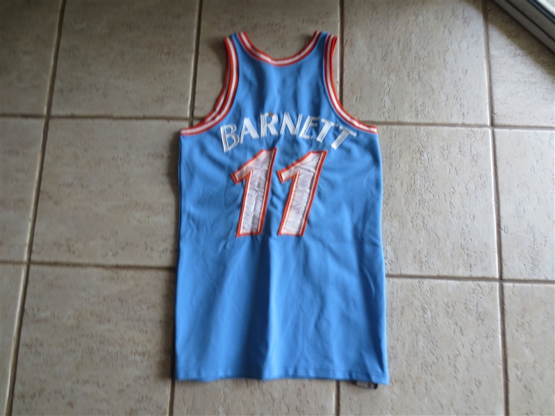 Late 1970's San Diego Clippers Barnett #11 Pre-Season Game Worn Basketball Jersey by Spanjian Size 40