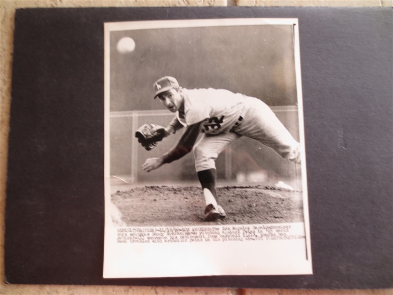 1966 Sandy Koufax UPI Telephoto