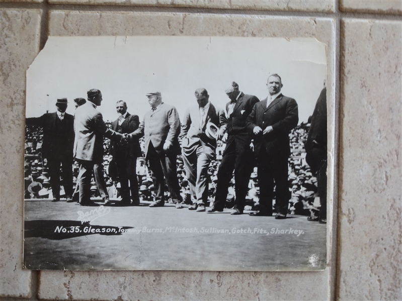 1921 Dana Boxing Photo from Vernon, CA Picturing fighters Sullivan, Burns, and Sharkey  10.5 x 13.5