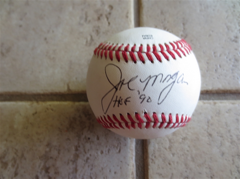 Autographed Joe Morgan Hall of Famer Single Signed Official League Baseball with added notation HOF '90