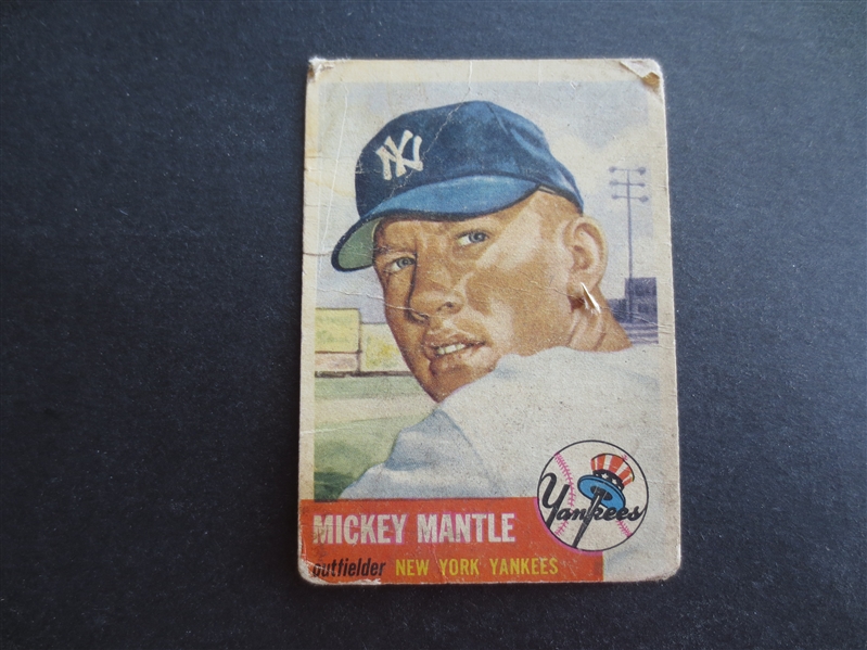 1953 Topps Mickey Mantle Baseball Card in affordable condition #82