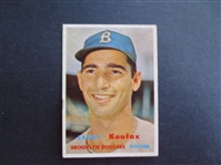 1957 Topps Sandy Koufax Baseball Card in Great Shape and Centered!