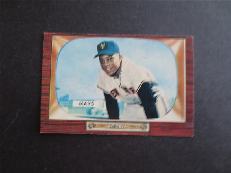 1955 Bowman Willie Mays Baseball Card #184 in Beautiful Shape!