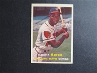 1957 Topps Hank Aaron Baseball Card #20 in very nice shape but has light crease    BB