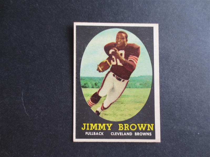 1958 Topps Jim Brown Rookie Football Card #62 in Great Shape!  WOW!