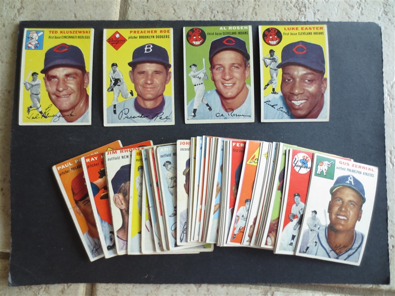 (57) different 1954 Topps Baseball Cards