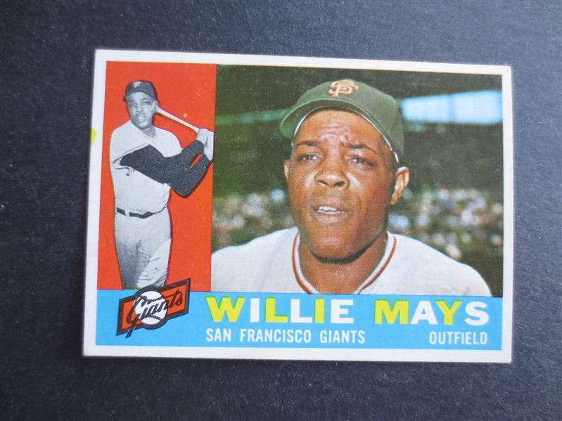 1960 Topps Willie Mays Baseball Card #200 in Beautiful Condition                  SK