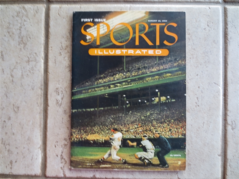 First Issue Ever of Sports Illustrated 8-16-54 with Baseball Card Insert in great shape!