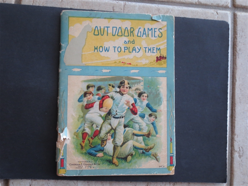 1880's-90's Outdoor Games & How to Play Them Softcover Book Baseball and Football with neat covers