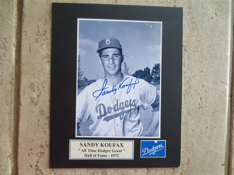 Autographed Sandy Koufax Baseball Photo