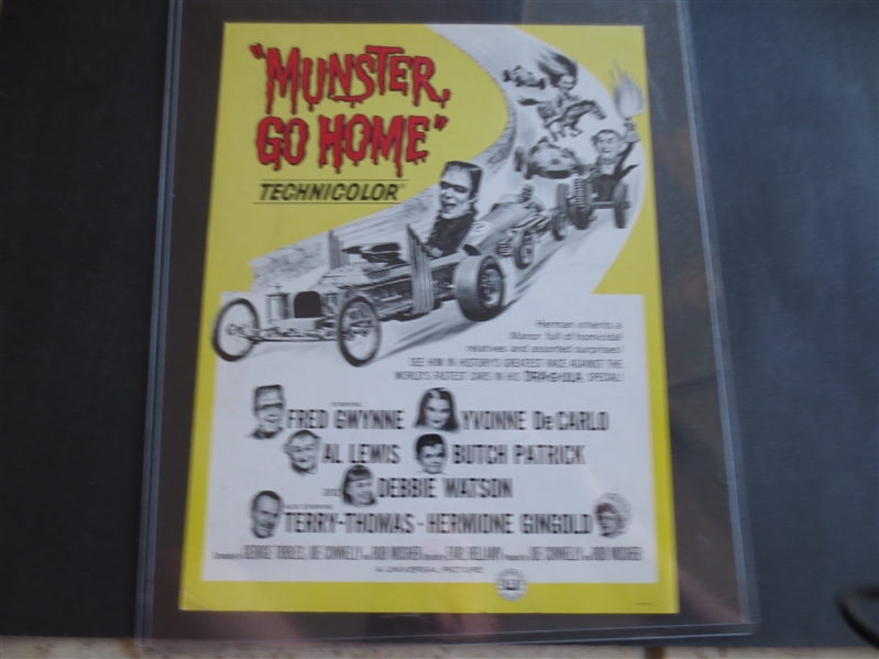 1966 Munster, Go Home Promotional Flier Advertisement 12 x 9   Herman, Lily, Grandpa