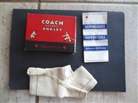 Circa 1910 Coach Elastic Anklet Brace and Box with Honus Wagner Icon  NEAT!