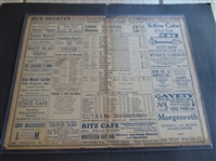 1927 Daily Baseball Hub Deyster Window Display Scorecard with Babe Ruth Home Run  11" x 14"  WOW!  