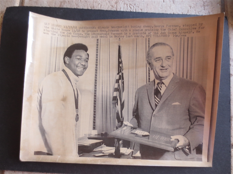 1968 UPI Wire Photo of Goerge Foreman Heavyweight Champion at 19 years old!