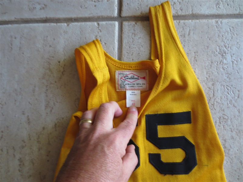 1967-68 Houston Mavericks ABA Basketball Game Worn Practice Jersey Willie Somerset Southland Size 40