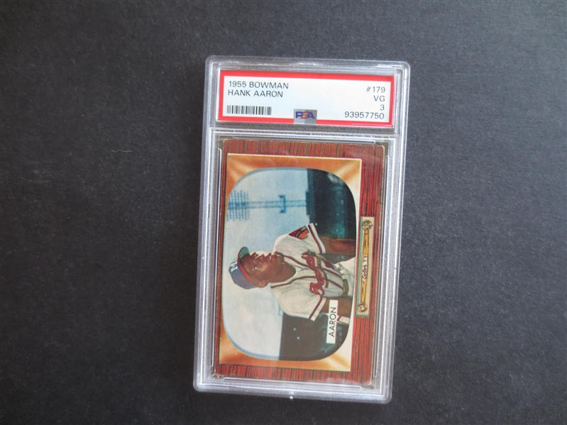 1955 Bowman Hank Aaron PSA 3 VG Baseball Card #179