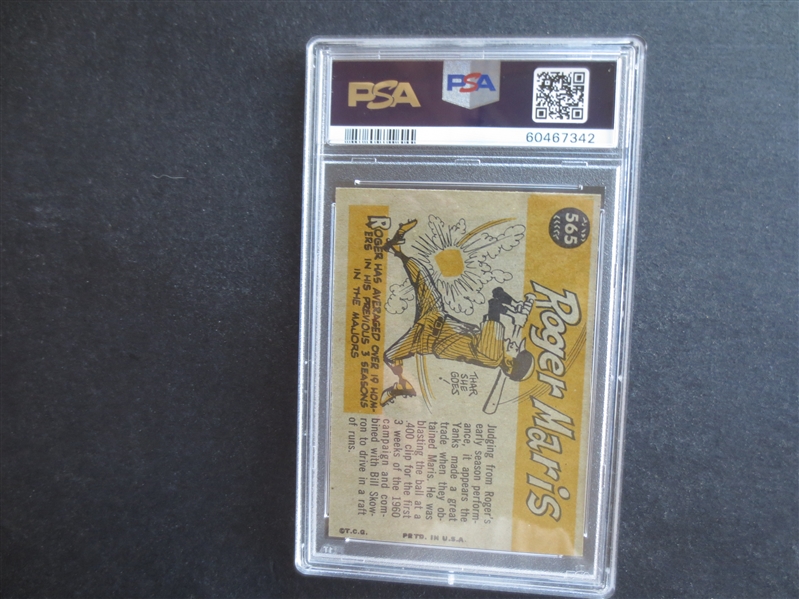 1960 Topps Roger Maris All Star PSA 7 NMT Baseball Card #565