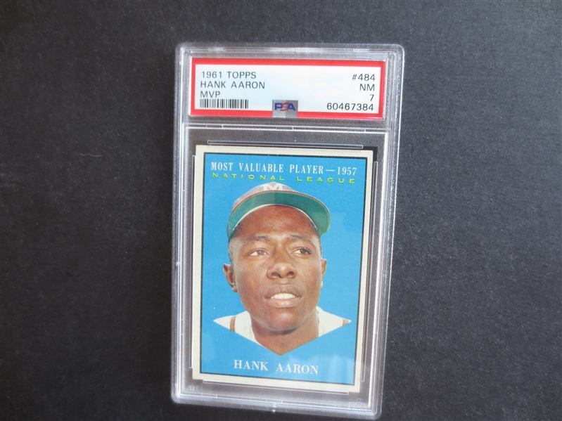 1961 Topps Hank Aaron MVP PSA 7 NMT Baseball Card #484