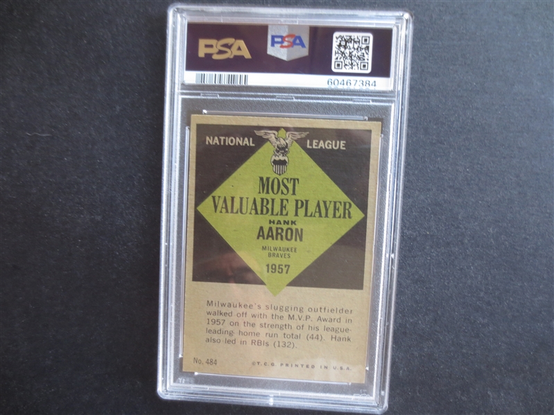 1961 Topps Hank Aaron MVP PSA 7 NMT Baseball Card #484