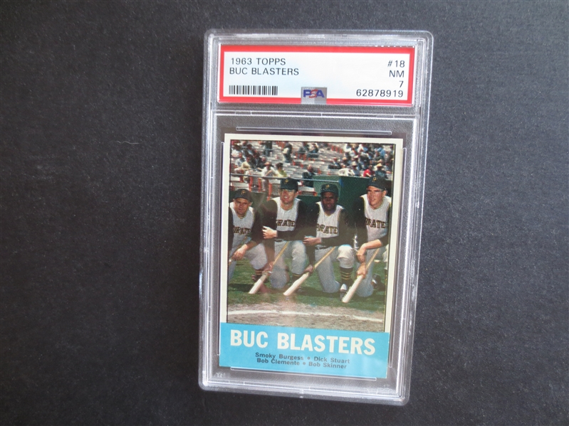 1963 Topps Buc Blasters Clemente PSA 7 NMT Baseball Card #18