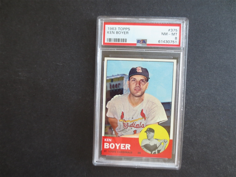 1963 Topps Ken Boyer PSA 8 NMT-MT Baseball Card #375