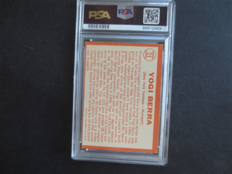 1964 Topps Yogi Berra PSA 7 NMT Baseball Card #21