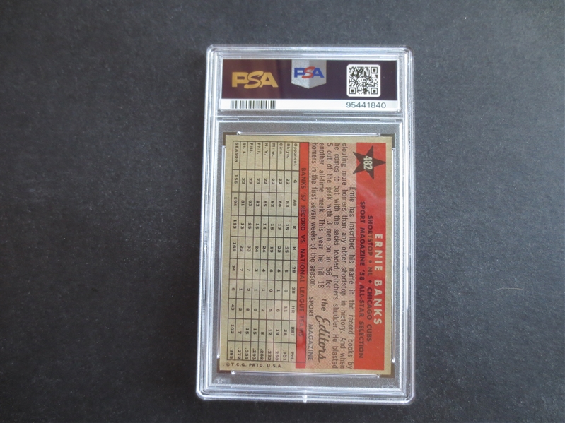 1958 Topps Ernie Banks All Star PSA 6 EX-MT Baseball Card #482