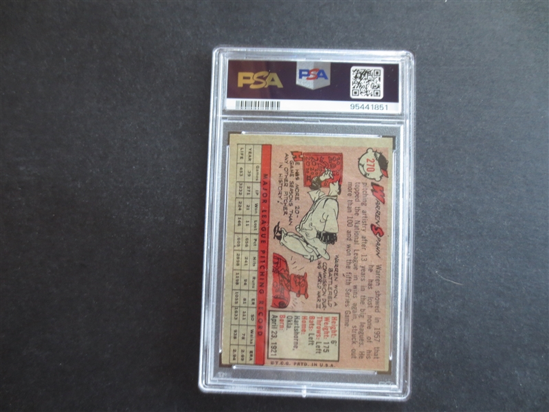 1958 Topps Warren Spahn PSA 5 EX Baseball Card #270