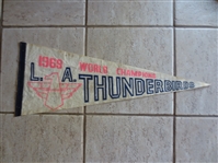 1969 Los Angeles Thunderbirds World Champions Roller Derby Full Size Pennant  tough to find