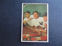 1953 Bowman Color Mantle/Berra/Bauer Baseball Card #44 in Great Shape!             SK