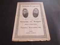 1919 Syracuse University vs. Rutgers College Football Program with John Barsha and Joe Schwarzer