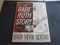 1948 The Babe Ruth Story Movie Advertisement Broadside Flier 12" x 9.5"