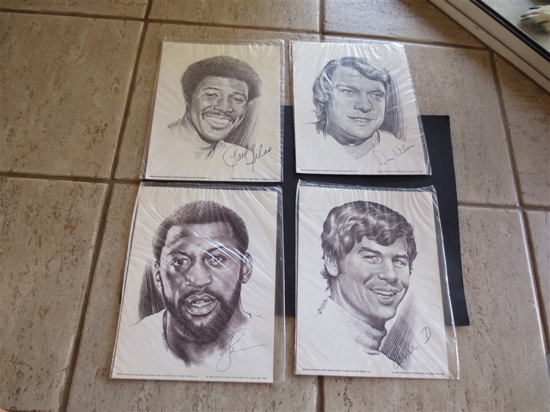 (4) different 1974 Charles Linnett Studios NBA Basketball Photo Portraits in Original Packaging including Don Nelson