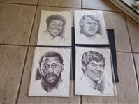 (4) different 1974 Charles Linnett Studios NBA Basketball Photo Portraits in Original Packaging including Don Nelson