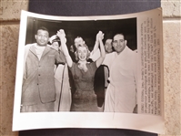 1955 Boxing Photo Picturing Sugar Ray Robinson for Bobo Olson Fight with Dr. Joyce Brothers