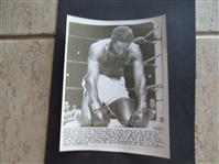 Original Boxing Tele Photo Ezzard Charles on the Canvas vs. Rocky Marciano