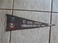 Rare Vintage 1950 Guatemala Baseball Tournament Soft Felt Pennant in Spanish 17" across